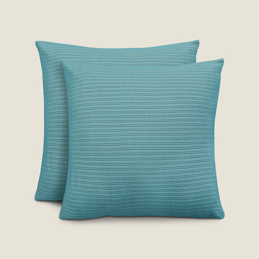Waffle Cushion Covers - Turquoise (Pack of 2)
