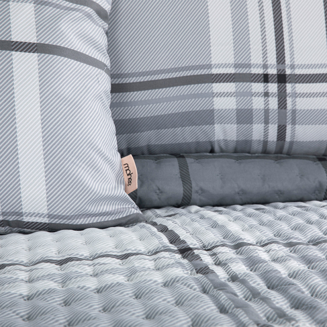 Grey Check Printed BNB Set (8PCS)