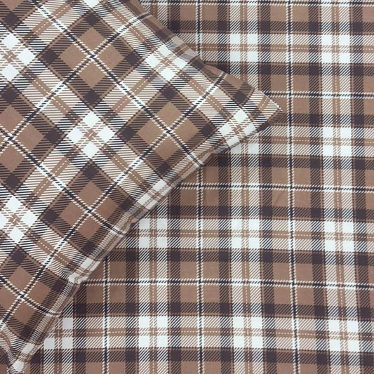 Rust Grid Fitted Sheet Set