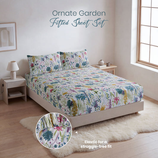 Ornate Garden Fitted Sheet Set