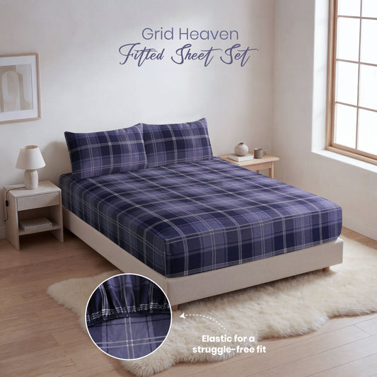 Grid Heaven Fitted Sheet Set